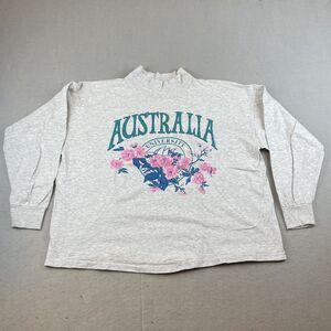 Vintage Australia University Mock Neck T Shirt Sz One Size Single Stitch